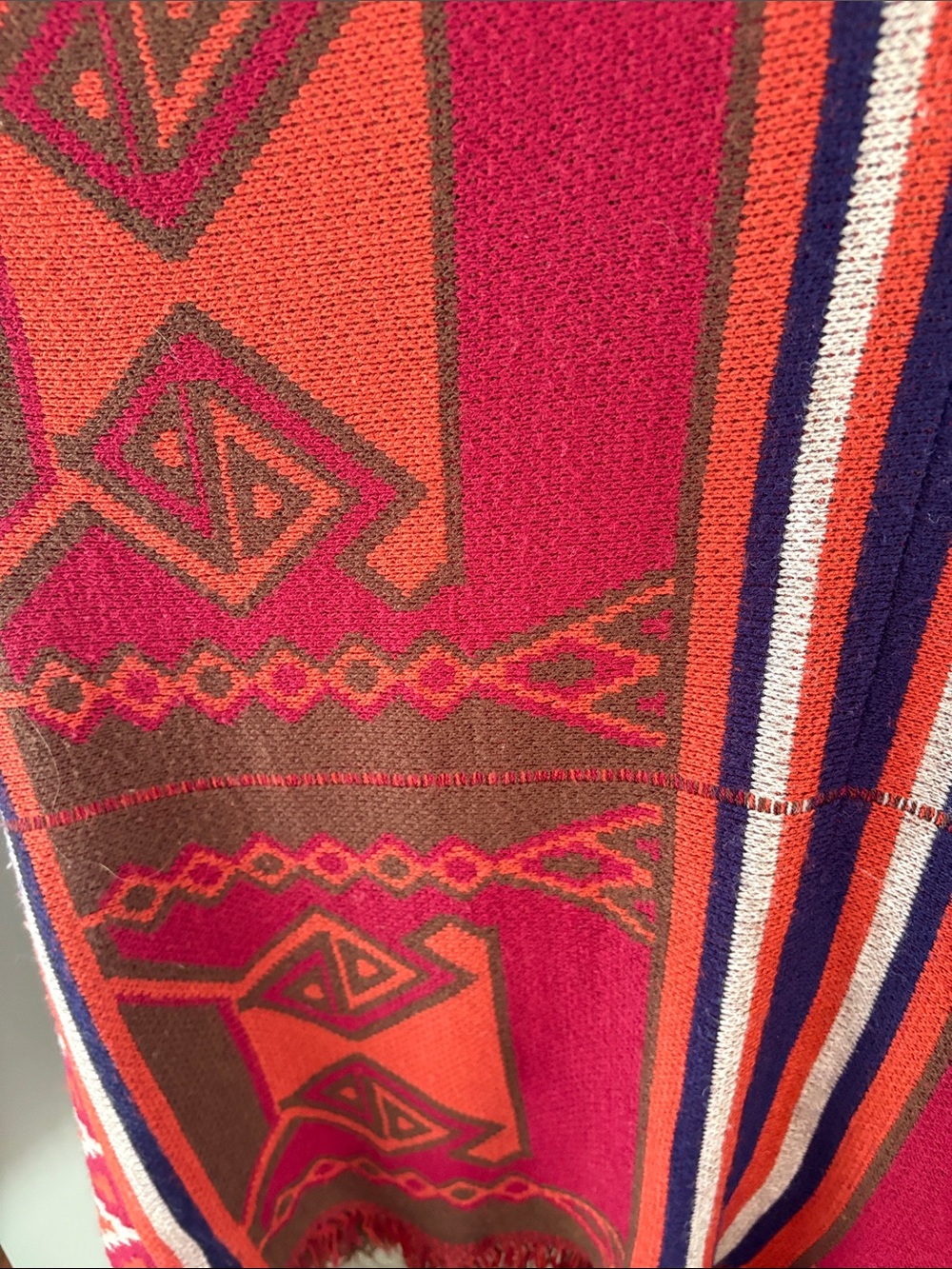 🤎🤠♥️ Western Brown Cardigan with Aztec Print and Fringe - Picture 2 of 6